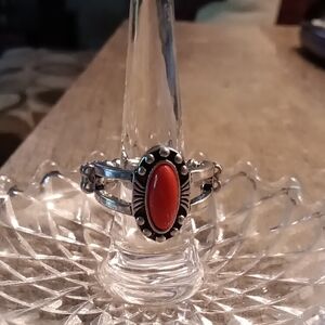 Paparazzi Silver and Red Filigree Ring